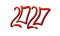 2020 Chinese style lettering. Calendar new year 2020, red inscription