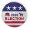 2020 Election Button With US Flag, 3d illustration On White