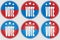 2020 Election Voting Stickers and Badges in USA red, white and blue