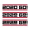 2020 Go! Let the new year begin. Set of print for t-shirts. Sticker or banner for New Year party