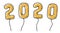 2020 golden cartoon balloon numbers, New Year`s Eve celebration, New Years