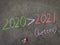 2020 greater than symbol 2021 2020 better than 2021 . Using color chalk pieces