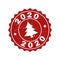 2020 Grunge Stamp Seal with Fir-Tree