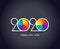 2020 Happy New Year background creative design card