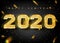 2020 Happy new year. Gold Numbers Design of greeting card. Gold Shining Pattern. Happy New Year Banner with 2020 Numbers