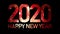 2020 Happy New Year with real fireworks exploding celebration frame fill and loop seamlessly abstract blur bokeh lights