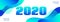 2020 long fluid liquid blue banner. Vector abstract background. New Year greeting banner for social media