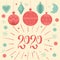 2020 Merry Christmas and Happy new year! Greeting card with Christmas decorations and hand lettering type