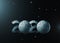 2020 new year as planets in universe