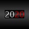 2020. New Year Black Odometer on black background - New Year 2020 design, odometer style with white and red numbers