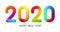 2020 New Year colorful gradient 3d letters