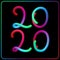 2020 New Year colorful gradient 3d letters