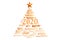 2020 new year multilingual golden text word cloud greeting card in shape of a christmas tree