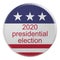 2020 Presidential Election Button With US Flag, 3d illustration On White