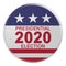 2020 Presidential Election Button With US Flag, 3d illustration On White