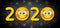 2020 Text, Template for Happy New Year with Cheerful Emoticons