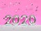 2020 type/text number pink wall scene 3d render