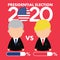 2020 United States of America Presidential Election with 2 Candidate compare voting rate Vector Illustration