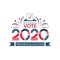 2020 United States of America Presidential Election banner. USA flag banner Vote