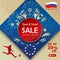2020 World Cup Russia Soccer Tours and Travel, Football Championship Sale special offer sign vector