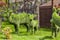 2021-05-07. Russia. Kamensk-Shakhtinsky, Rostov region. Grass sculpture, green sculpture in the form of animals