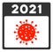 2021 Covid Calendar Page Raster Flat Icon