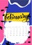 2021 february calendar with calligraphy lettering. Desk calendar, planner desig