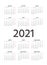 2021 French Calendar. Vector illustration. Template year planner