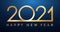 2021 golden New Year on dark blue background, Happy New Year decorative shiny design for award celebration - vector
