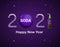 2021 Happy New Year with purple soda bottle and caps theme concept illustration vector
