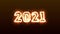 2021 Happy New Year Realistic Fire Flame and Smoke Animation on Dark Background. Abstract Hot Celebration Motion