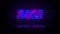 2021 Happy New Year Realistic Neon Bright Glowing Animation on Black Background. Abstract Shiny Light Celebration Motion