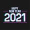 2021 Logo, Happy New Year 2021 with Glitch Effect Style Vector for Poster, Flyer, Card, Banner, Title