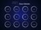 2021 moon phases calendar vector on dark blue