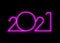 2021 neon text. Happy 2021 new year pink neon sign banner. Vector Illustration isolated on black background