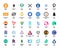 2021 New popular cryptocurrency Bitcoin, altcoin  icon vector illustration set