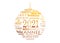 2021 new year white and gold multilingual text word cloud greeting card in shape of a christmas ball