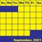 2021 September yellow on blue planner calendar