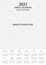 2021 simple vertical calendar grid template with image placeholder. Minimal business simple clean design. English grid, week