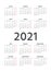 2021 Spanish Calendar. Vector illustration. Template, layout year planner