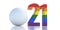 2021 year golf LGBT sports event isolated on white background. 3d illustration
