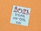 2021 year of the ox written reminder note over a kork board Happy new year 2021. Business photo showcasing Chinese horoscope China