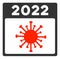 2022 Covid Calendar Page Raster Flat Icon