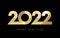 2022 golden luxury Happy New Year card