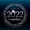 2022 graduates silver glitter confetti label on darck blue