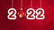 2022 Happy New Year 4K animation with a red background - 2022 New year Numbers hanging and swinging - 2022 New year Celebration