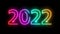 2022 Happy New Year neon light sign. New Year concept.