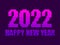 2022 Happy New Year pixel art style. Congratulation text in 8-bit retro video game style. Festive text in 80s style