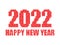 2022 Happy New Year pixel art style. Congratulation text in 8-bit retro video game style. Festive text in 80s style. Festive