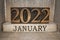 2022 January typography  in letterpress wood type